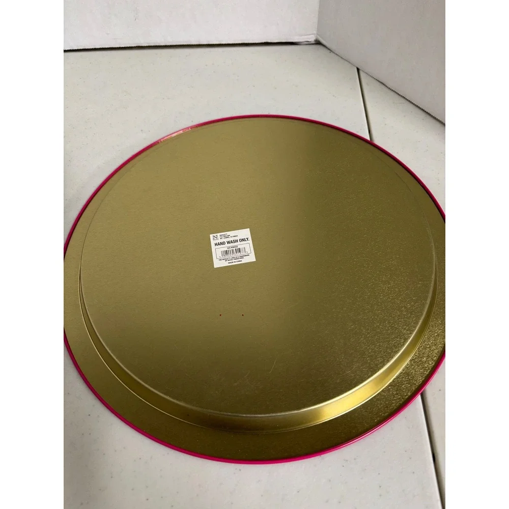 Nicole Christmas Tin Serving Trays Set of 2 Santa Claus & Snowman Round UC49032‎